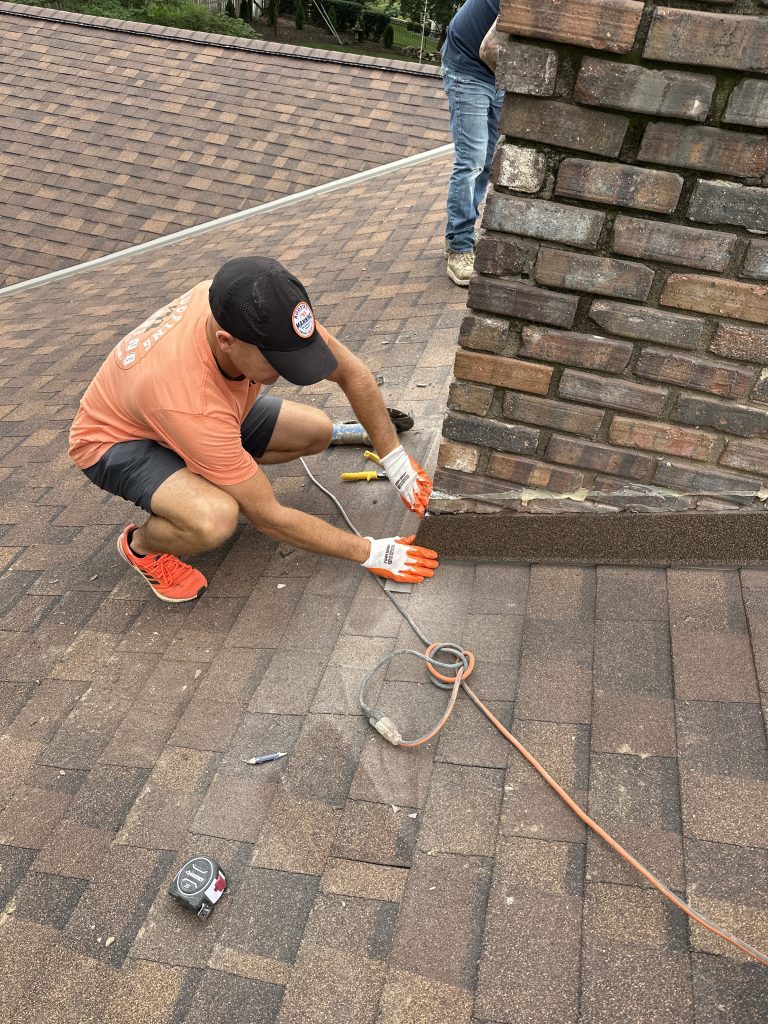 Manning General Contractors is a restoration company that will help you add equity to your property. If it's Roofing, Solar, Gutters, Siding, doors & Windows, our Team of Professional Installers will get the job done. This is the installation of the new Chimney Flashing before the tuck pointing. Let’s Build It! 